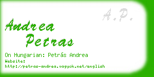 andrea petras business card