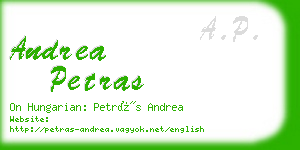 andrea petras business card